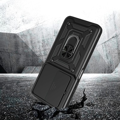 Xiaomi Redmi 15 Kılıf Magnetik Standlı Kamera Korumalı Zore Sürgülü Vega Kapak - 8