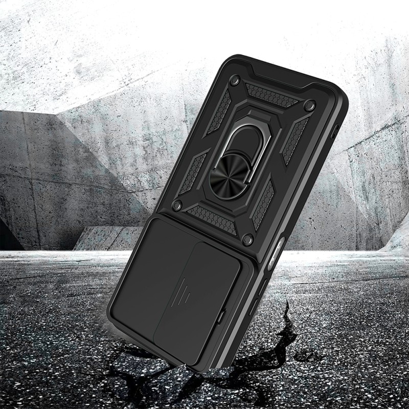 Xiaomi Redmi 15 Kılıf Magnetik Standlı Kamera Korumalı Zore Sürgülü Vega Kapak - 8