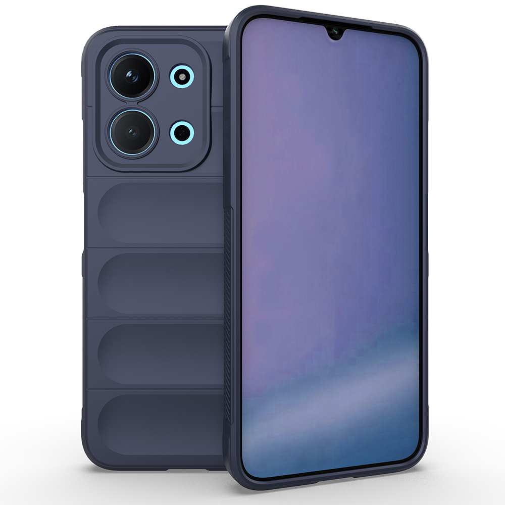 Redmi 15C 4G Kılıf Esnek TPU Oyuklu Arka Yüzey Tasarımlı Zore Etnik Silikon Kapak - Lacivert
