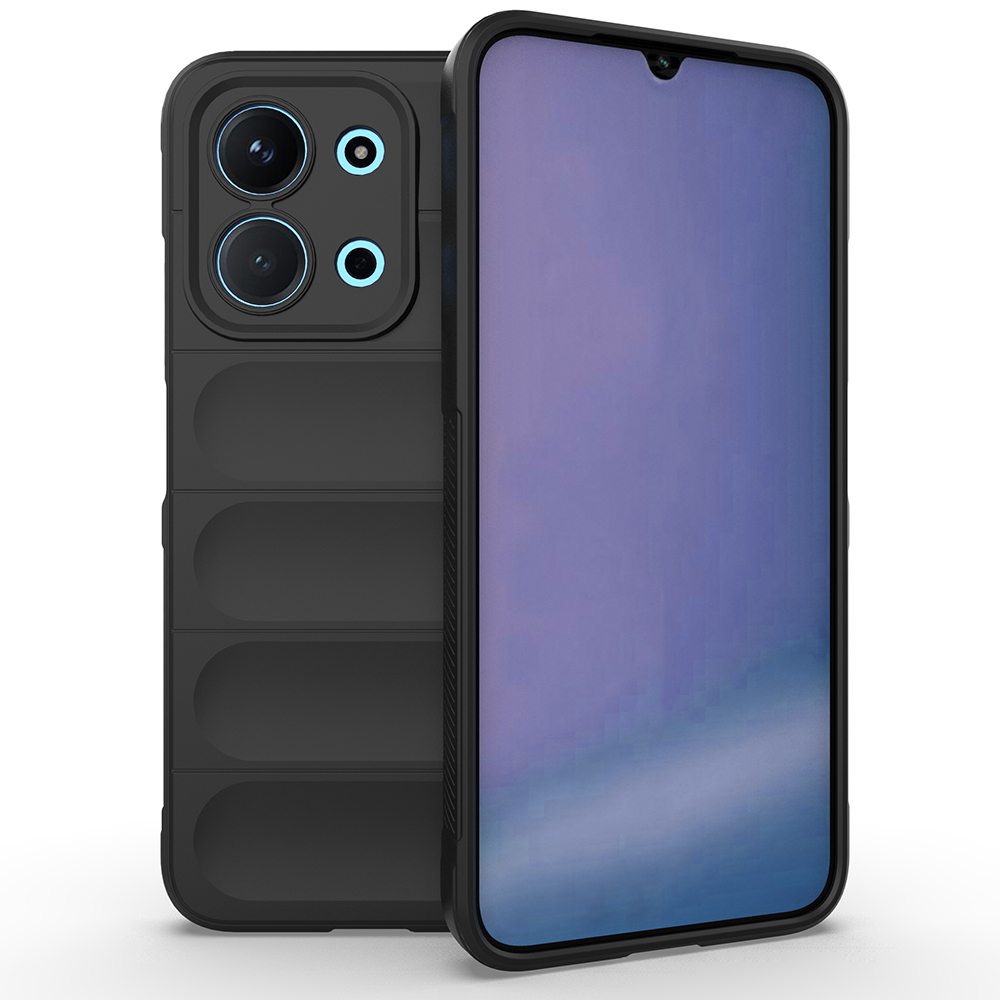 Redmi 15C 4G Kılıf Esnek TPU Oyuklu Arka Yüzey Tasarımlı Zore Etnik Silikon Kapak - Siyah