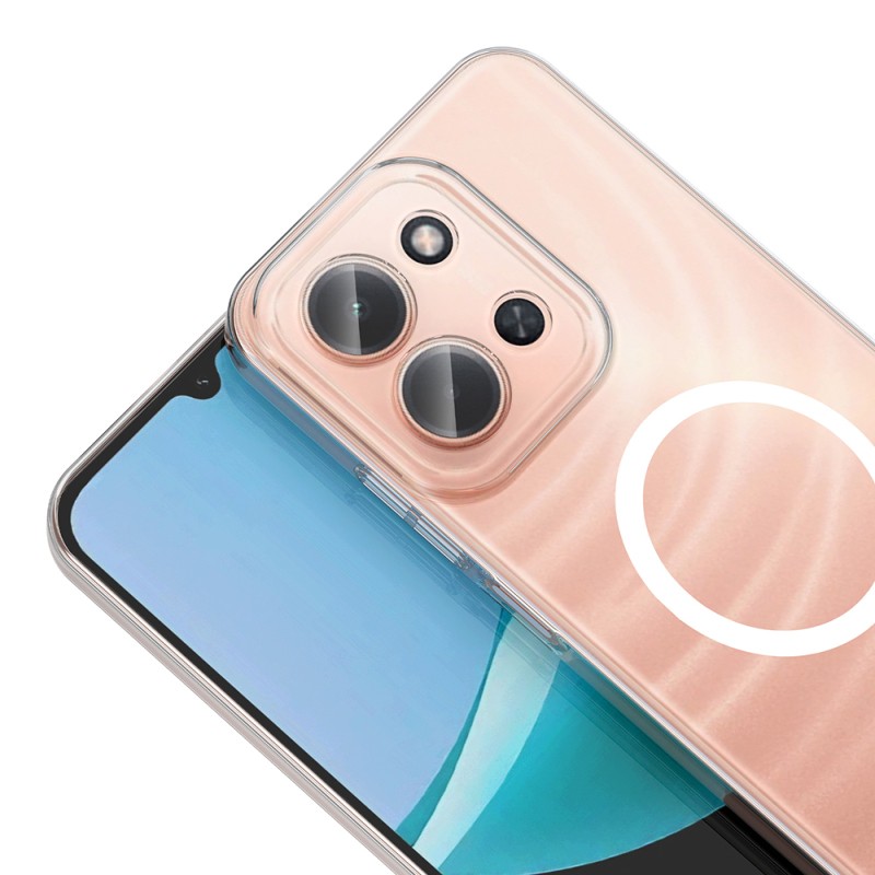 Xiaomi Redmi 15C Camera Protected M-Safe Charging Transparent Zore London Hard PC Case - 4