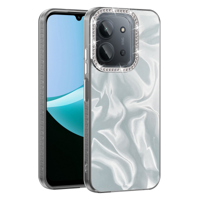 Xiaomi Redmi 15C Case with Airbag, Glossy Stone Detail Design, Zore Esila Cover - Zore