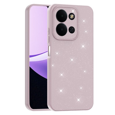 Xiaomi Redmi 15C Case with Camera Protection, Glittery Luxury Zore Cotton Cover Lila