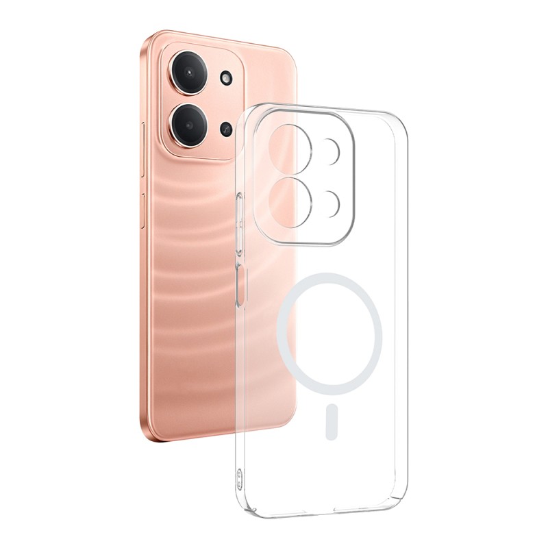 Xiaomi Redmi 15C Kamera Korumalı M-Safe Şarj Özellikli Şeffaf Zore London Sert PC Kapak - 1