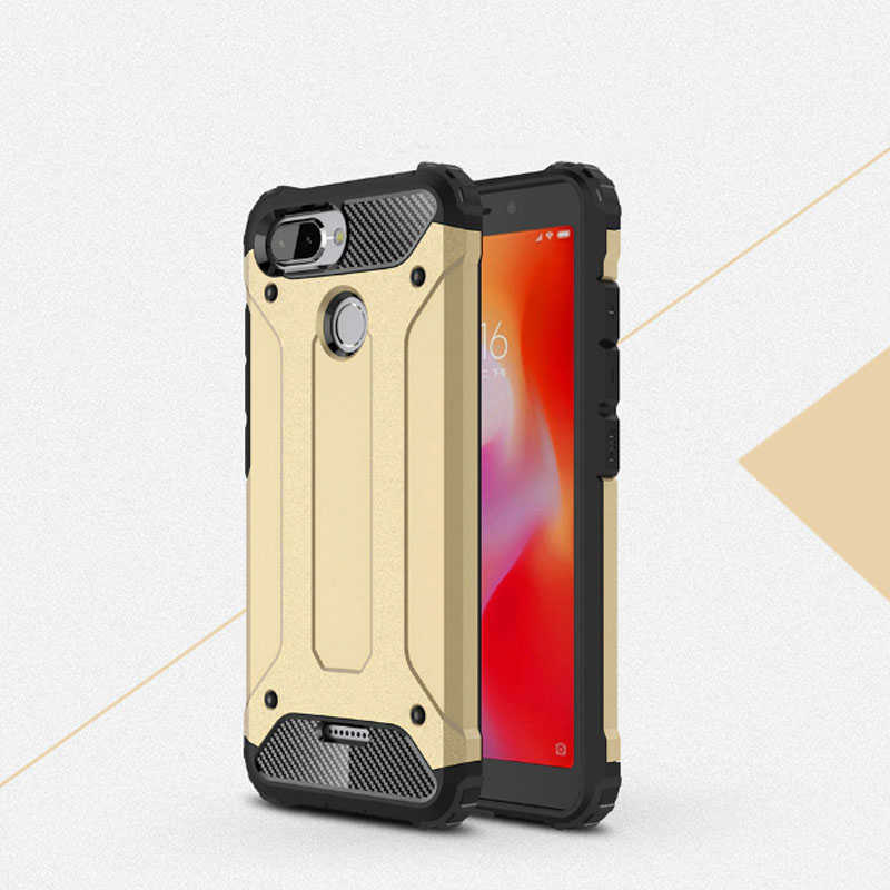 Xiaomi Redmi 6 Kılıf Zore Crash Silikon Kapak - Gold