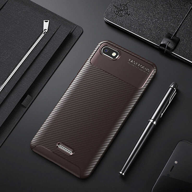 Xiaomi Redmi 6A Kılıf Zore Negro Silikon Kapak - Kahverengi