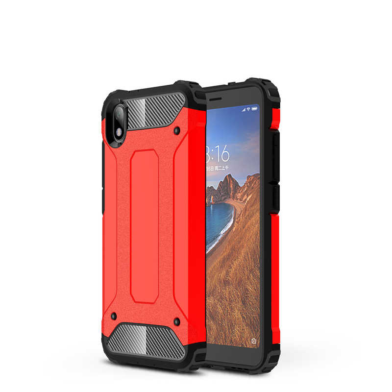 Xiaomi Redmi 7A Kılıf Zore Crash Silikon Kapak - Kırmızı