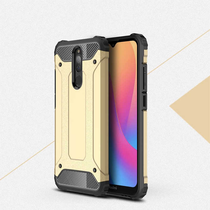 Xiaomi Redmi 8 Kılıf Zore Crash Silikon Kapak - Gold