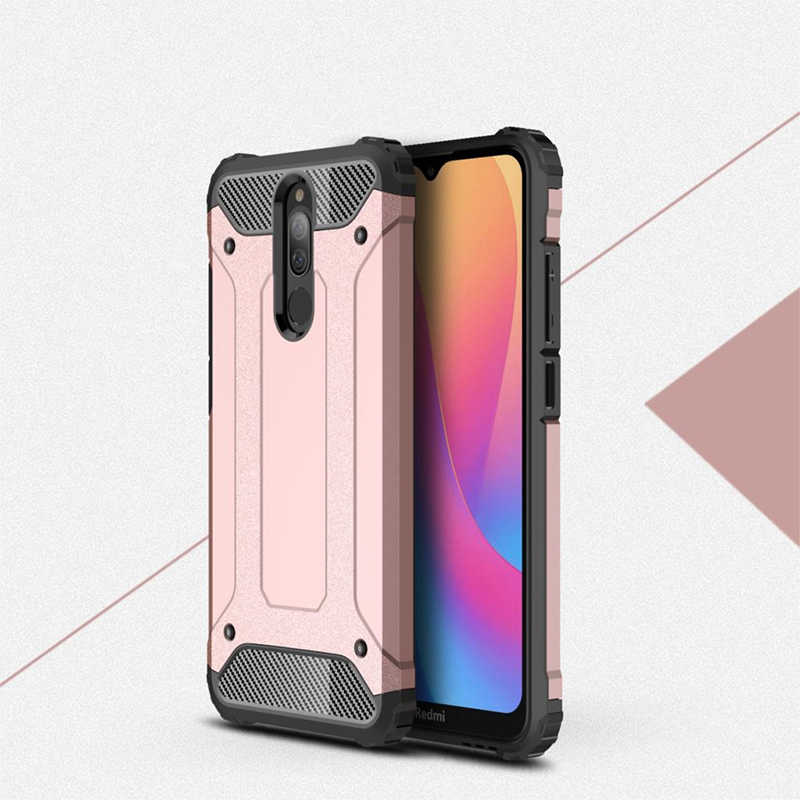 Xiaomi Redmi 8 Kılıf Zore Crash Silikon Kapak - Rose Gold