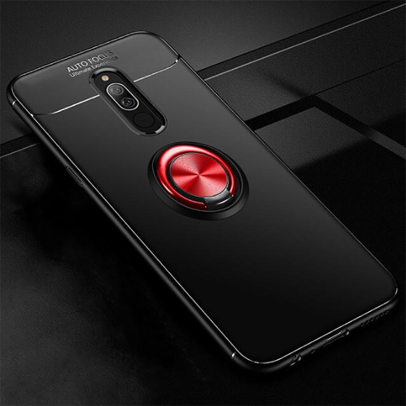Xiaomi Redmi 8 Kılıf Zore Ravel Silikon Kapak - Siyah-Kırmızı