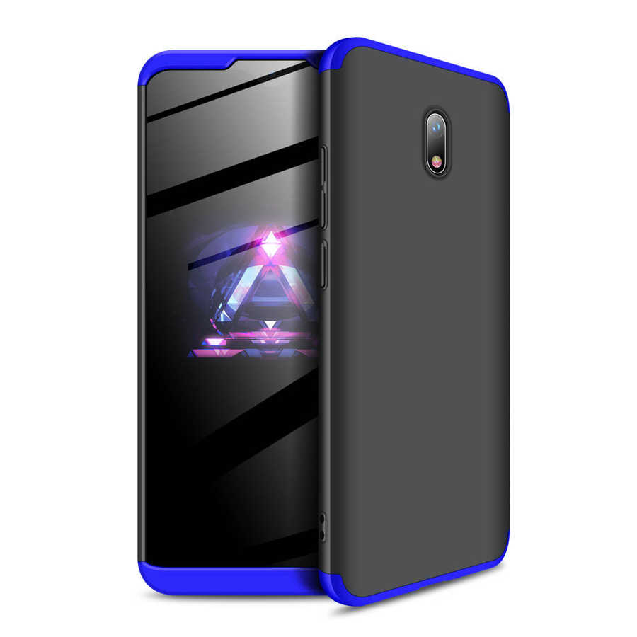 Xiaomi Redmi 8A Kılıf Zore Ays Kapak - Siyah-Mavi