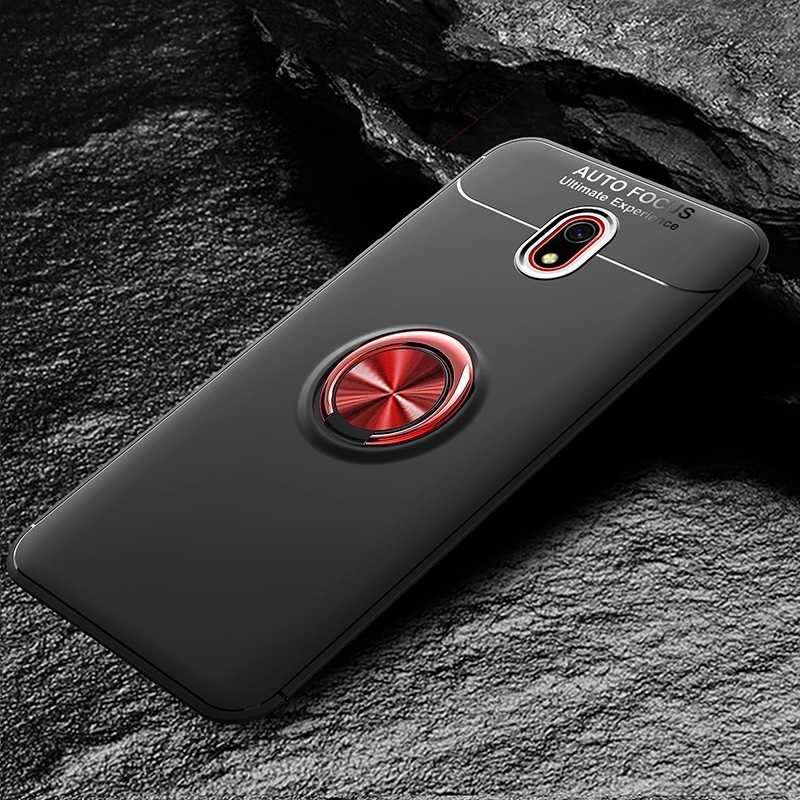 Xiaomi Redmi 8A Kılıf Zore Ravel Silikon Kapak - Siyah-Kırmızı