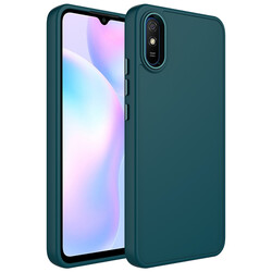 Xiaomi Redmi 9A Case Metal Frame and Button Design Silicone Zore Luna Cover - Zore