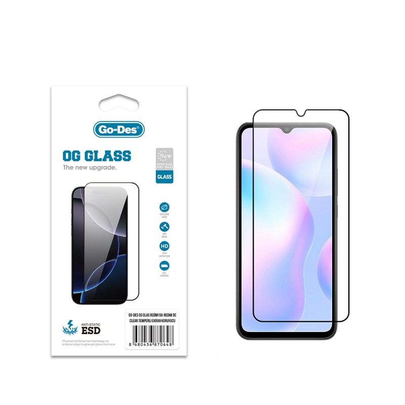 Xiaomi Redmi 9C Go Des OG Glass Antistatic Tempered Glass Screen Protector - 1