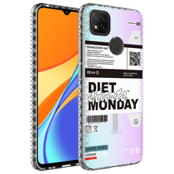 Xiaomi Redmi 9C Kılıf Airbag Kenarlı Renkli Desenli Silikon Zore Elegans Kapak - Zore