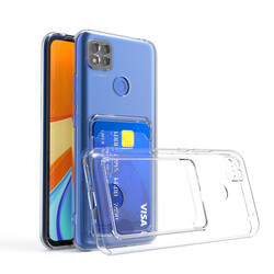 Xiaomi Redmi 9C Kılıf Kartlıklı Şeffaf Zore Setra Clear Silikon Kapak - Zore