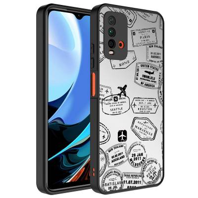 Xiaomi Redmi 9T Case Mirror Patterned Camera Protected Glossy Zore Mirror Cover - Zore