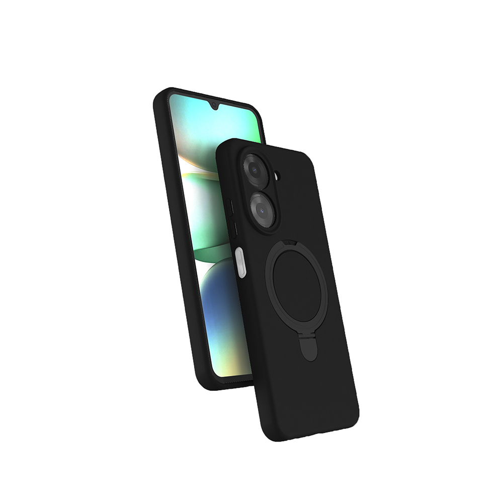 Xiaomi Redmi A7 Pro Kılıf M-safe Şarj Özellikli Standlı Zore Samara Kapak - Siyah