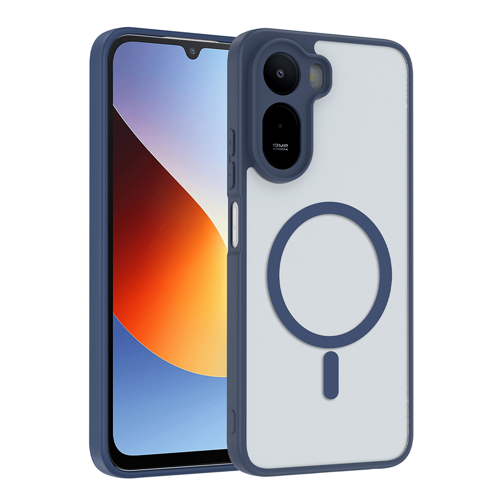 Xiaomi Redmi A7 Pro Kılıf M-safe Şarj Özellikli Zore Babet Kapak - Lacivert
