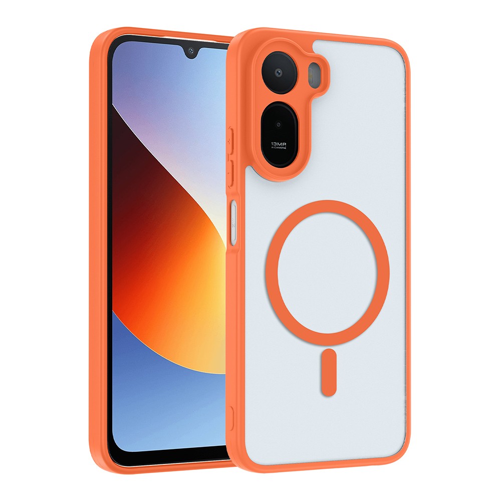 Xiaomi Redmi A7 Pro Kılıf M-safe Şarj Özellikli Zore Babet Kapak - Turuncu