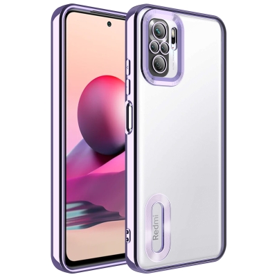 Xiaomi Redmi Note 10 Case Camera Protected Zore Omega Cover with Showing Logo - Zore