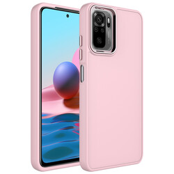 Xiaomi Redmi Note 10 Case Metal Frame and Button Design Silicone Zore Luna Cover - Zore