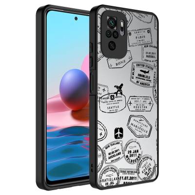 Xiaomi Redmi Note 10 Case Mirror Patterned Camera Protection Glossy Zore Mirror Cover Seyahat
