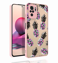 Xiaomi Redmi Note 10 Case Patterned Camera Protection Glossy Zore Nora Cover - Zore