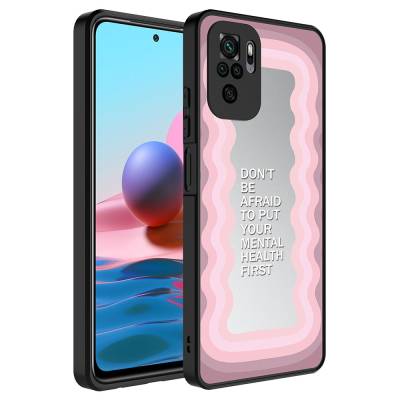 Xiaomi Redmi Note 10 Kılıf Aynalı Desenli Kamera Korumalı Parlak Zore Mirror Kapak - 6