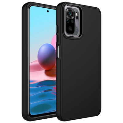 Xiaomi Redmi Note 10 Kılıf Metal Çerçeve ve Buton Tasarımlı Silikon Zore Luna Kapak - 4