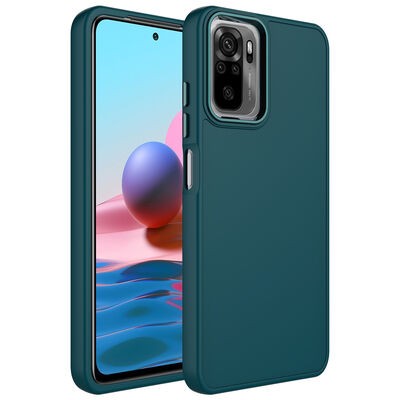 Xiaomi Redmi Note 10 Kılıf Metal Çerçeve ve Buton Tasarımlı Silikon Zore Luna Kapak - 8