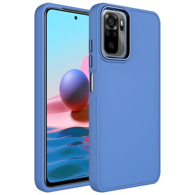 Xiaomi Redmi Note 10 Kılıf Metal Çerçeve ve Buton Tasarımlı Silikon Zore Luna Kapak - 9