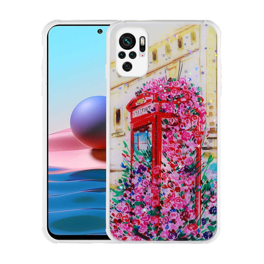 Xiaomi Redmi Note 10 Uyumlu Desenli Simli Kamera Korumalı Popy Kılıf Kulübe