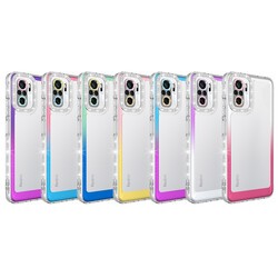 Xiaomi Redmi Note 10 Kılıf Simli ve Renk Geçiş Tasarımlı Lens Korumalı Zore Park Kapak - 9