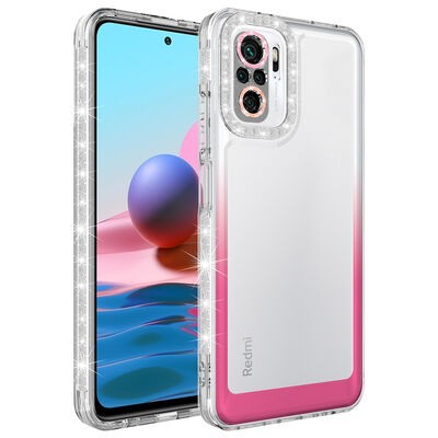Xiaomi Redmi Note 10 Kılıf Simli ve Renk Geçiş Tasarımlı Lens Korumalı Zore Park Kapak - 2