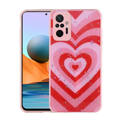 Xiaomi Redmi Note 10 Pro Case Glittery Patterned Camera Protected Shiny Zore Popy Cover - 4