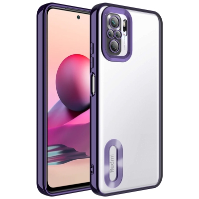 Xiaomi Redmi Note 10S Case Camera Protected Zore Omega Cover with Showing Logo - Zore