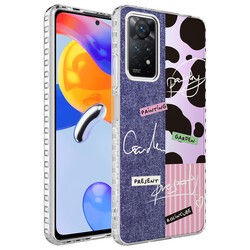 Xiaomi Redmi Note 11 Global Kılıf Airbag Kenarlı Renkli Desenli Silikon Zore Elegans Kapak NO8