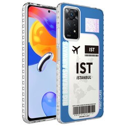 Xiaomi Redmi Note 11 Global Kılıf Airbag Kenarlı Renkli Desenli Silikon Zore Elegans Kapak NO4