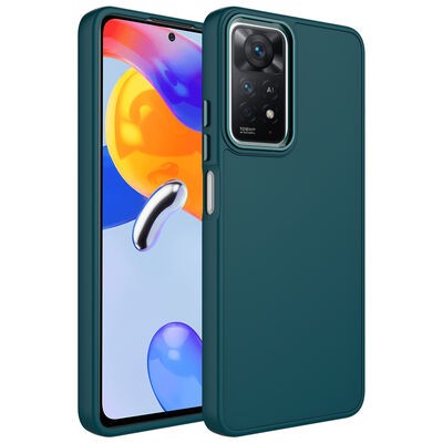 Xiaomi Redmi Note 11 Global Kılıf Metal Çerçeve ve Buton Tasarımlı Silikon Zore Luna Kapak - 9
