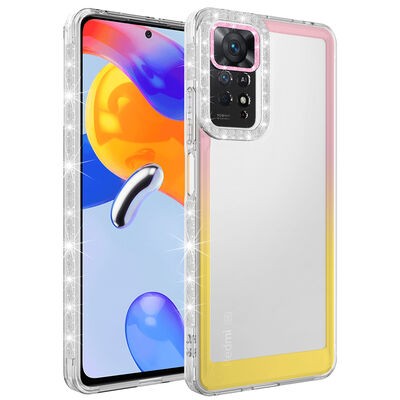 Xiaomi Redmi Note 11 Global Kılıf Simli ve Renk Geçiş Tasarımlı Lens Korumalı Zore Park Kapak - 5