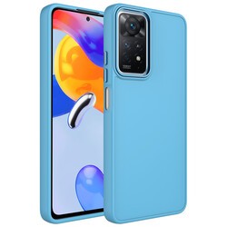 Xiaomi Redmi Note 11 Pro 5G Case Metal Frame and Button Design Silicone Zore Luna Cover - 8