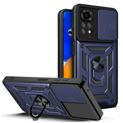 Xiaomi Redmi Note 11S Global Case with Magnetic Stand and Camera Protection - Zore Sliding Vega Cover - Zore