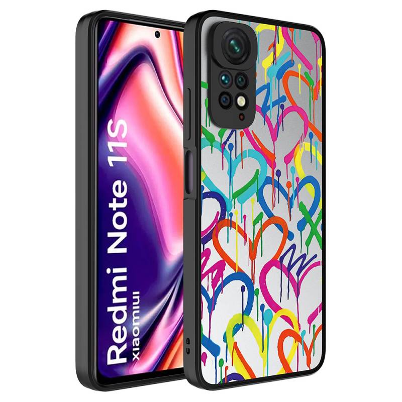 Xiaomi Redmi Note 11S Global Kılıf Aynalı Desenli Kamera Korumalı Parlak Zore Mirror Kapak - 9
