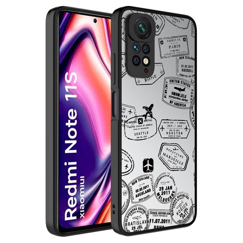 Xiaomi Redmi Note 11S Global Kılıf Aynalı Desenli Kamera Korumalı Parlak Zore Mirror Kapak - 1