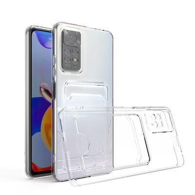Xiaomi Redmi Note 11S Global Kılıf Kartlıklı Şeffaf Zore Setra Clear Silikon Kapak - 1