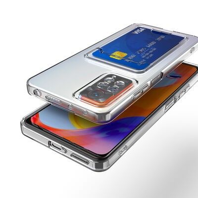 Xiaomi Redmi Note 11S Global Kılıf Kartlıklı Şeffaf Zore Setra Clear Silikon Kapak - 2