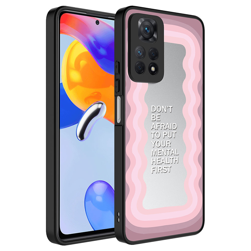 Xiaomi Redmi Note 12 Pro 4G Kılıf Aynalı Desenli Kamera Korumalı Parlak Zore Mirror Kapak - Ayna