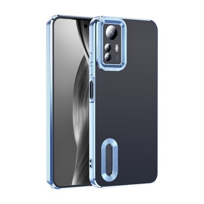 Xiaomi Redmi Note 12S Case Camera Protection Logo Showing Zore Omega Cover Sierra Mavi