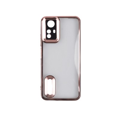 Xiaomi Redmi Note 12S Case Camera Protection Logo Showing Zore Omega Cover Rose Gold